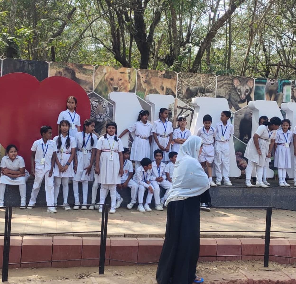 Students at the local zoo.